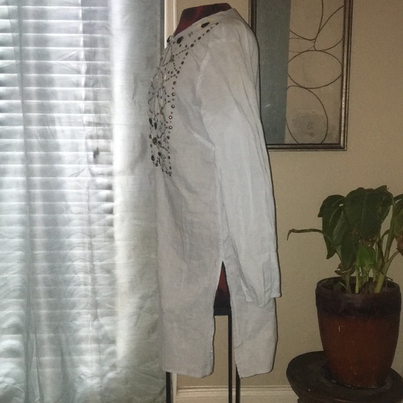 Custom BOHO Indian style tunic Kirti cover up Blue - Picture 4 of 7